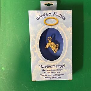 Gold Retirement Angel Pendant